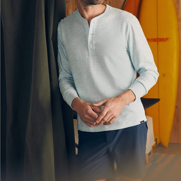 FAHERTY Sunwashed Slub Hanley Light Blue - Picture 1 of 10